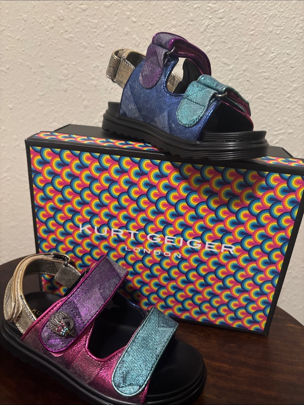 Kids Multicolor Metallic Sandals - Kurt Geiger